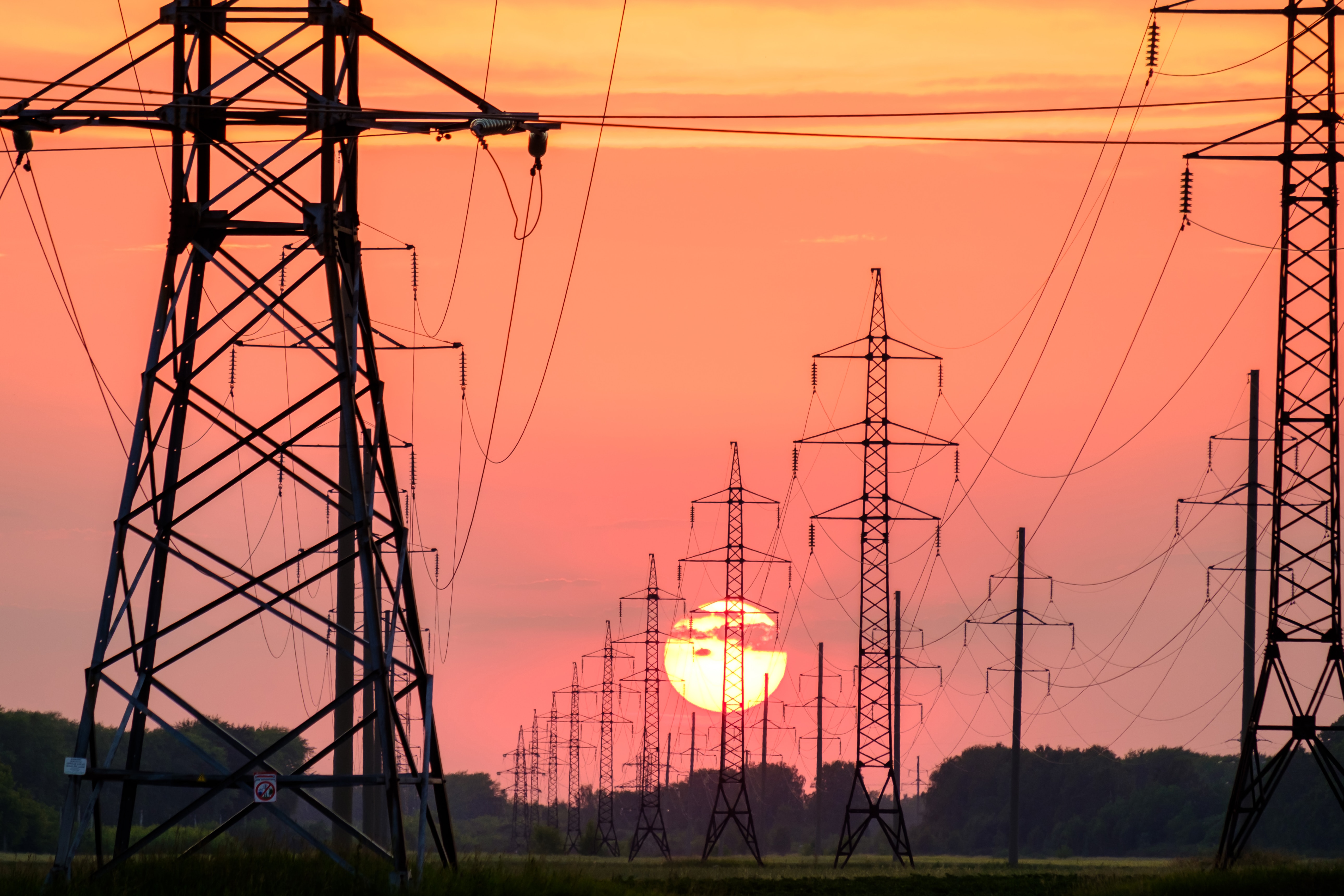 Long overhead high voltage lines Long overhead high voltage lines